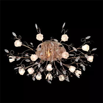 Люстра потолочная с цветочками 5122 5122/16 золото/белый Eurosvet