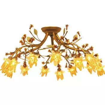Люстра потолочная с цветочками N-Light 90233 90233/15C gold G9 40W N-Light