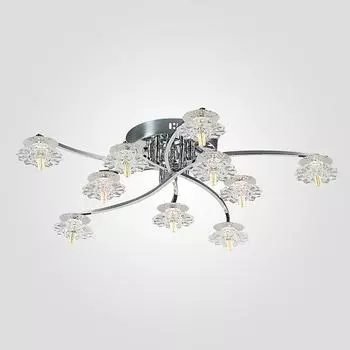 Люстра потолочная с цветочками Naomi 80106/10 хром Eurosvet