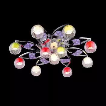 Люстра разноцветная 0180 0180/11 хром/синий+красный+фиолетовый Eurosvet