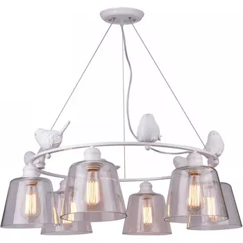 Люстра с птичками Passero A4289LM-6WH Arte Lamp