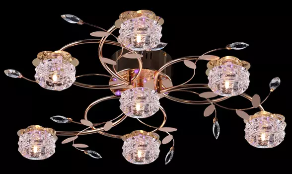 Люстра с пультом Eurosvet 4826 4826/7 золото/синий+красный+фиолетовый