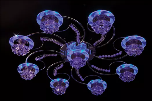 Люстра с пультом Eurosvet 4882 4882/9 хром/синий+красный+фиолетовый