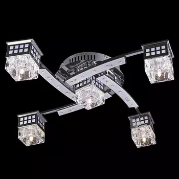 Люстра с пультом Eurosvet 4939 4939/5 хром/синий+красный+фиолетовый