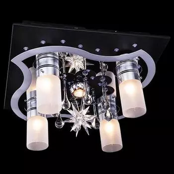 Люстра с пультом Eurosvet 4940 4940/4+1 чёрный/синий+красный+фиолетовый