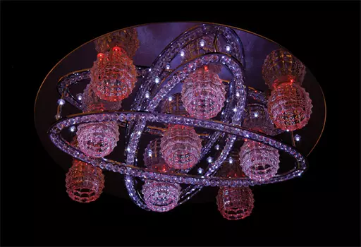 Люстра с пультом Eurosvet 4973 4973/9 хром/белый-синий+красный+фиолетовый