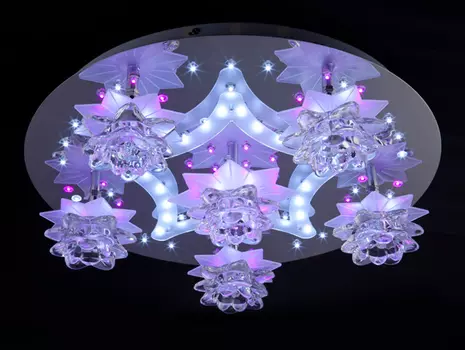 Люстра с пультом Eurosvet 5352 5352/6 хром/белый-синий+красный+фиолетовый