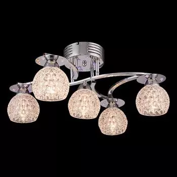 Люстра с пультом Eurosvet 9861/5 хром/синий+красный+фиолетовый