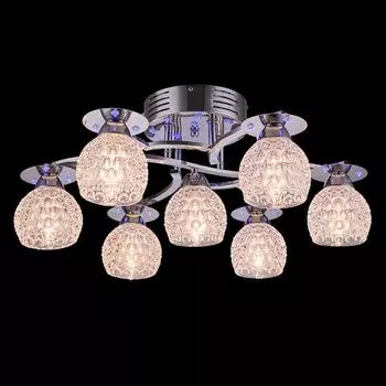 Люстра с пультом Eurosvet 9861/7 хром/синий+красный+фиолетовый