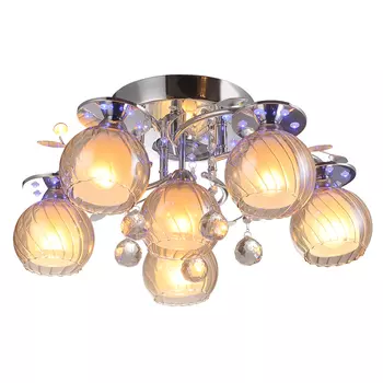 Люстра с пультом ID lamp Aurora 220/6PF-Chrome