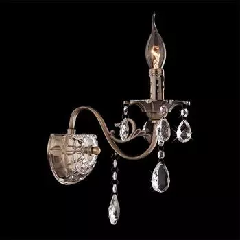 Настенное бра Eurosvet 10004/1 античная бронза/прозрачный хрусталь Strotski