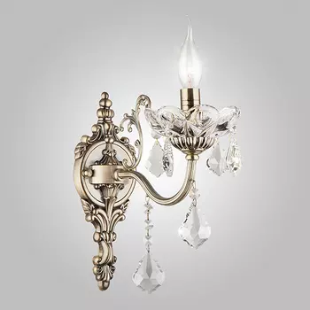 Настенное бра Eurosvet 10005/1 античная бронза/прозрачный хрусталь Strotski