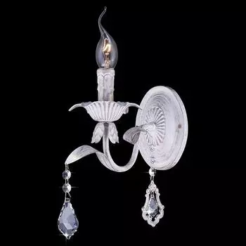 Настенное бра Eurosvet 10006/1 белый с золотом/прозрачный хрусталь Strotski