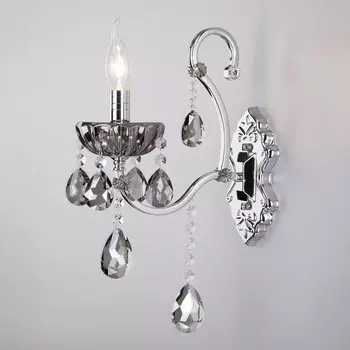 Настенное бра Eurosvet 3108 3108/1 хром/дымчатый хрусталь Strotski