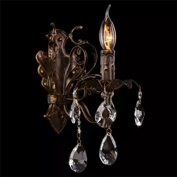 Настенное бра Eurosvet 3113 3113/1 черный с золотом/прозрачный хрусталь Strotski