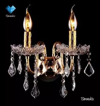 Настенное бра Eurosvet 3131 3131/2 золото/прозрачный хрусталь Strotski