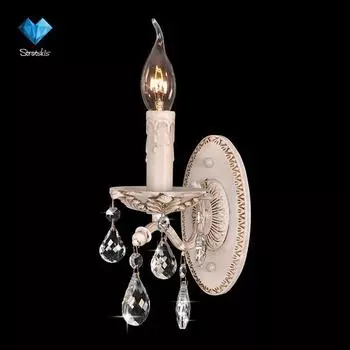 Настенное бра Eurosvet 3141 3141/1 бежевый/прозрачный хрусталь Strotski