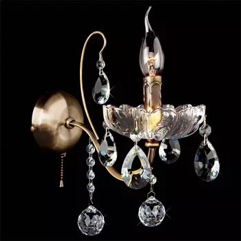 Настенное бра Eurosvet 3301 3301/1 античная бронза/прозрачный хрусталь Strotski