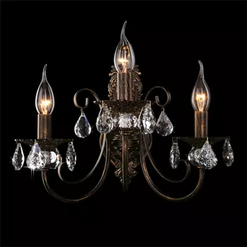 Настенное бра Eurosvet 3305 3305/3 черный с золотом/прозрачный хрусталь Strotski