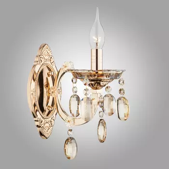 Настенное бра Eurosvet 3449 3449/1 золото/тонированый хрусталь Strotski