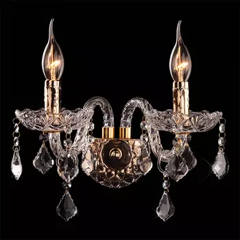 Настенное бра Eurosvet 3500 3500/2 золото/прозрачный хрусталь Strotski