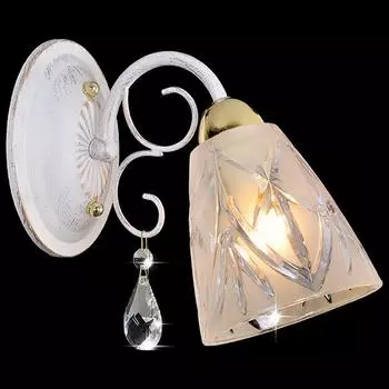 Настенное бра Eurosvet 60001/1 белый с золотом/прозрачный хрусталь