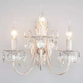 Настенное бра Eurosvet Alda 3305/3 белый с золотом/прозрачный хрусталь