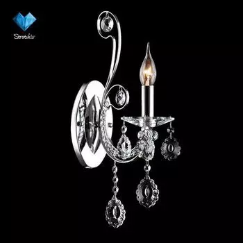 Настенное бра Eurosvet Александра 10048/1 хром/прозрачный хрусталь Strotski