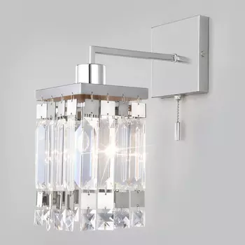 Настенное бра Eurosvet Barra 10100/1 хром/прозрачный хрусталь Strotski