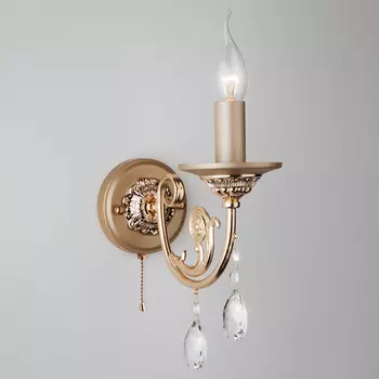 Настенное бра Eurosvet Cappella 10079/1 золото/прозрачный хрусталь Strotski