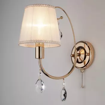 Настенное бра Eurosvet Emiliana 10087/1 золото/прозрачный хрусталь Strotski