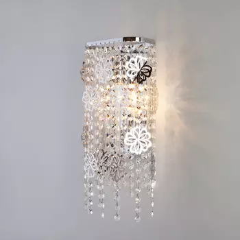 Настенное бра Eurosvet Flower 10083/2 хром/прозрачный хрусталь Strotski