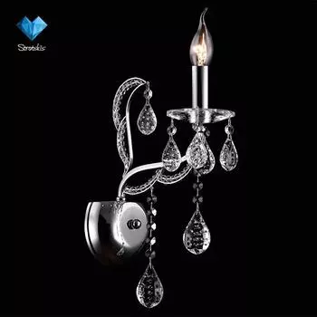 Настенное бра Eurosvet Франческа 10047/1 хром/прозрачный хрусталь Strotski