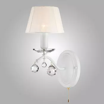 Настенное бра Eurosvet Эстель 10058/1 белый с золотом/прозрачный хрусталь Strotski