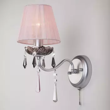 Настенное бра Eurosvet Rosetta 10086/1 серебро/дымчатый хрусталь Strotski