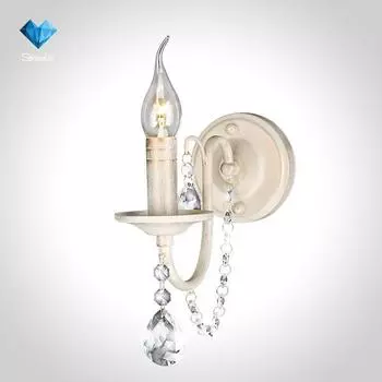 Настенное бра Eurosvet Salvia 10035/1 белый с золотом/прозрачный хрусталь Strotski