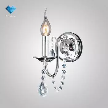 Настенное бра Eurosvet Salvia 10035/1 хром/прозрачный хрусталь Strotski