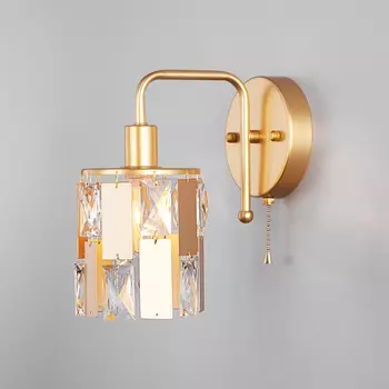 Настенное бра Eurosvet Scoppio 10101/1 перламутровое золото/прозрачный хрусталь Strotski