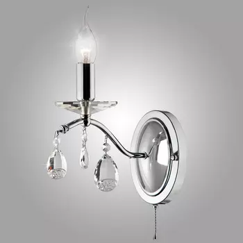 Настенное бра Eurosvet Симфония 10059/1 хром/прозрачный хрусталь Strotski