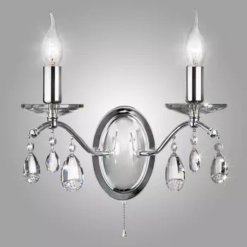 Настенное бра Eurosvet Симфония 10059/2 хром/прозрачный хрусталь Strotski