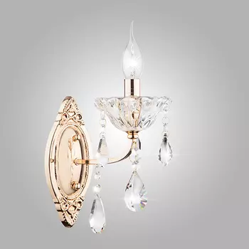 Настенное бра Eurosvet Terence 10036/1 золото/прозрачный хрусталь Strotski