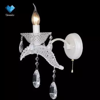 Настенное бра Eurosvet Венеция 10057/1 белый/прозрачный хрусталь Strotski