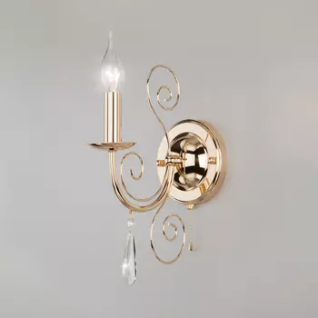 Настенное бра Eurosvet Wispa 10094/1 золото/прозрачный хрусталь Strots