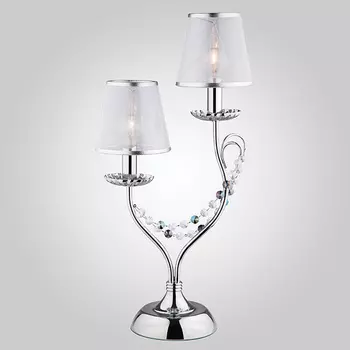 Настольная лампа Eurosvet 10069 01069/2 хром/прозрачный хрусталь Strotski