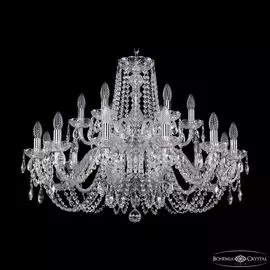 Подвесная хрустальная люстра 1402 Bohemia 1402/12+6/300/2d Ni