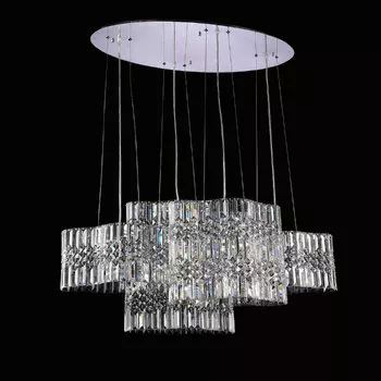 Подвесная хрустальная люстра Сейен Lumien Hall 0033/8P-CR-CL