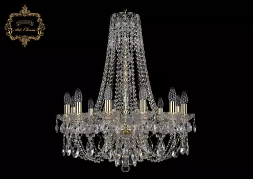 Подвесная хрустальная люстра 11.21 Art Classic 11.21.12.220.h-74.Gd.Sp