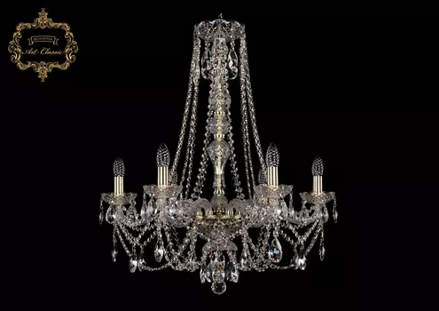 Подвесная хрустальная люстра 11.21 Art Classic 11.21.6.220.h-76.Gd.Sp