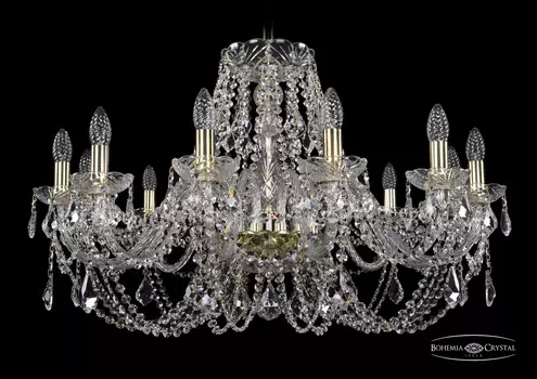 Подвесная хрустальная люстра 1406 Bohemia 1406/12/300 G Leafs