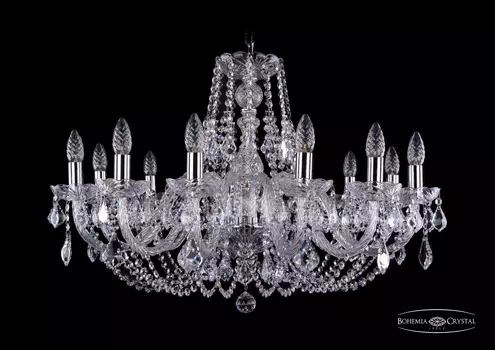 Подвесная хрустальная люстра 1406 Bohemia 1406/12/300 Ni Leafs
